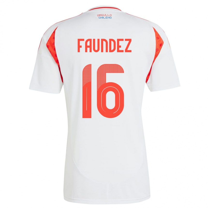 Kids Football Chile Felipe Faúndez #16 White Away Jersey 24-26 T-Shirt Za