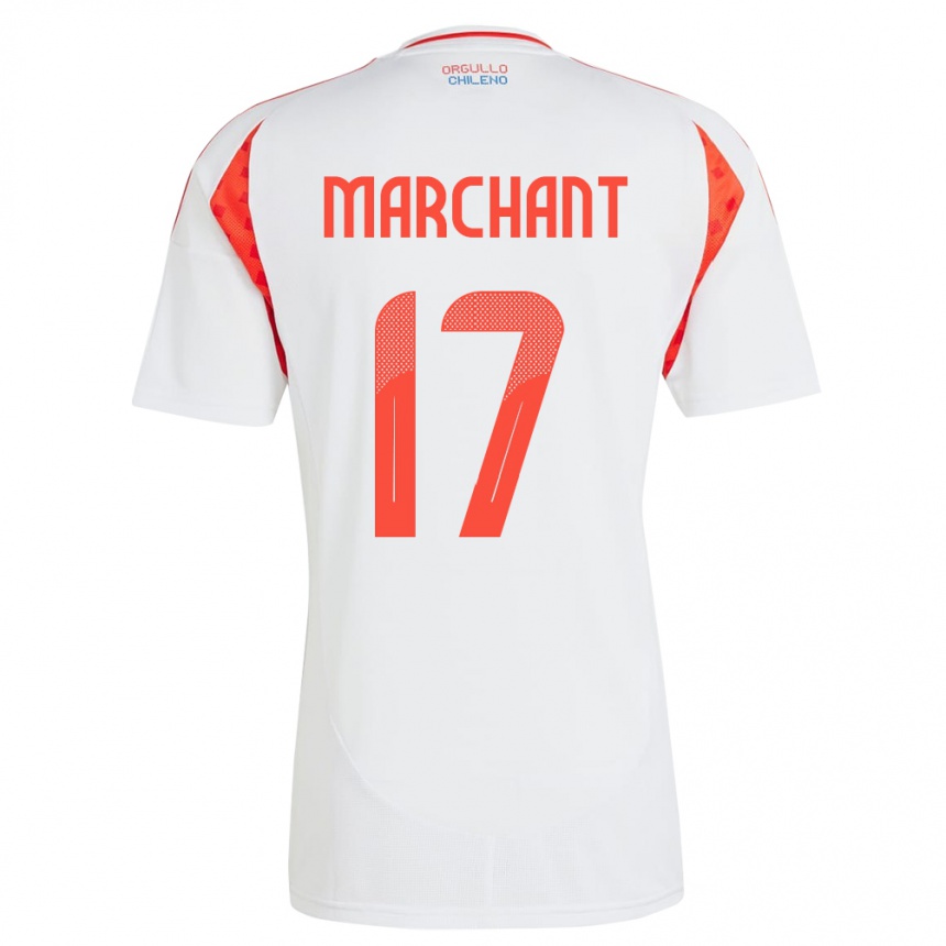 Kids Football Chile Francisco Marchant #17 White Away Jersey 24-26 T-Shirt Za