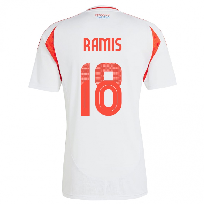 Kids Football Chile Oliver Ramis #18 White Away Jersey 24-26 T-Shirt Za