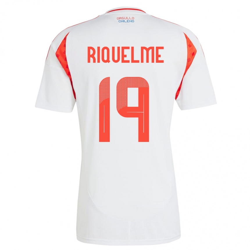 Kids Football Chile Benjamín Riquelme #19 White Away Jersey 24-26 T-Shirt Za