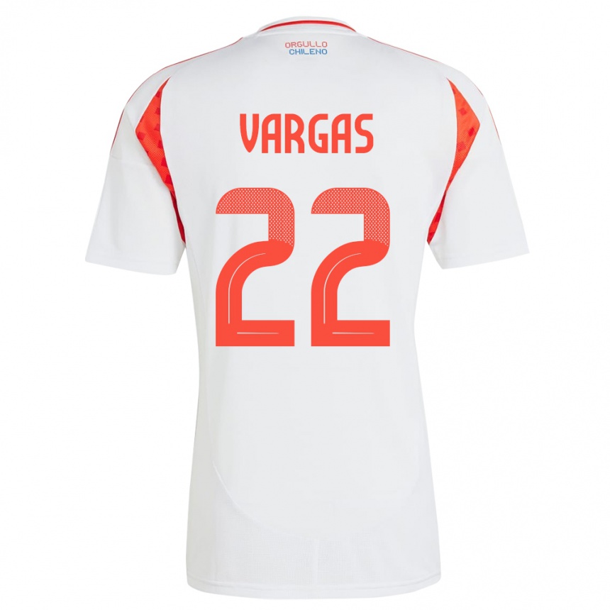 Kids Football Chile Diego Vargas #22 White Away Jersey 24-26 T-Shirt Za