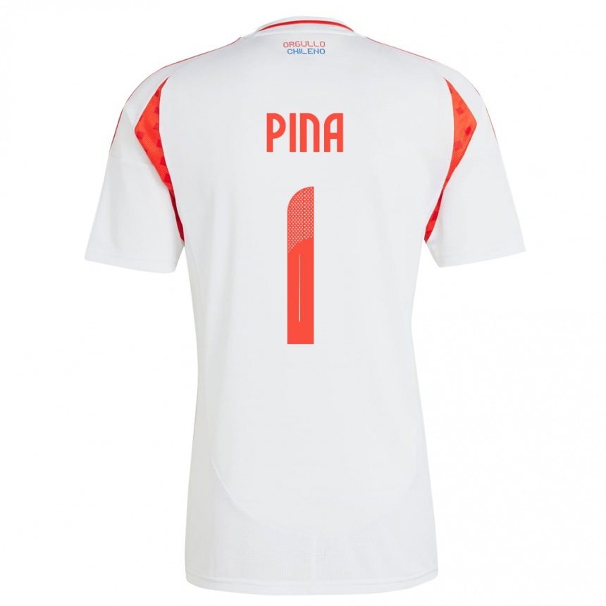 Kids Football Chile Cristóbal Piña #1 White Away Jersey 24-26 T-Shirt Za