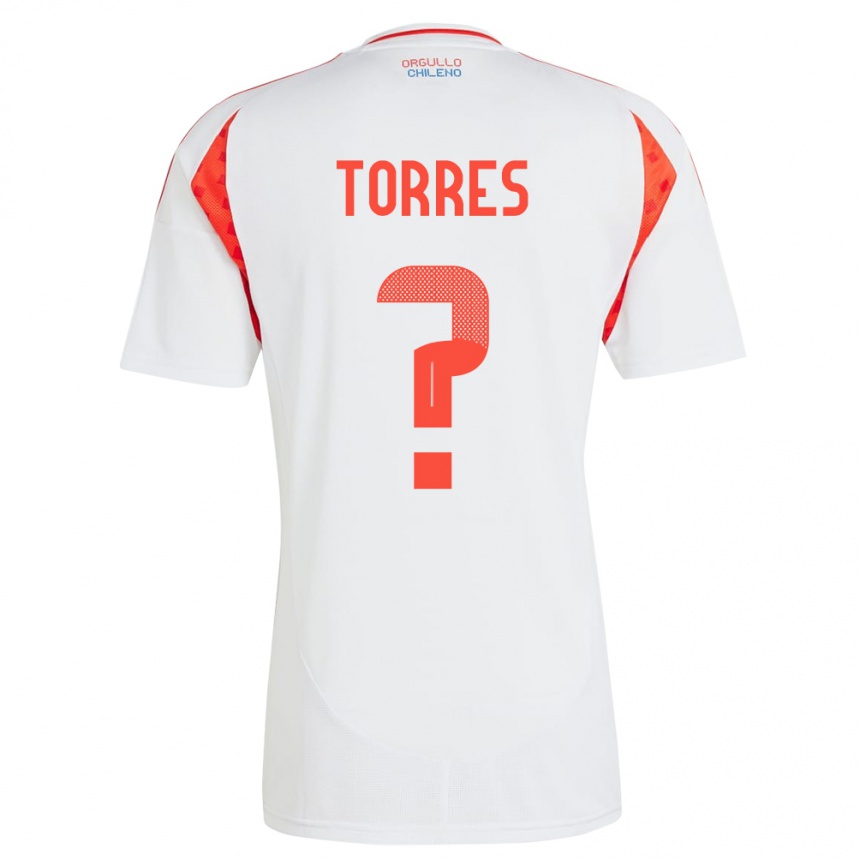 Kids Football Chile Bruno Torres #0 White Away Jersey 24-26 T-Shirt Za