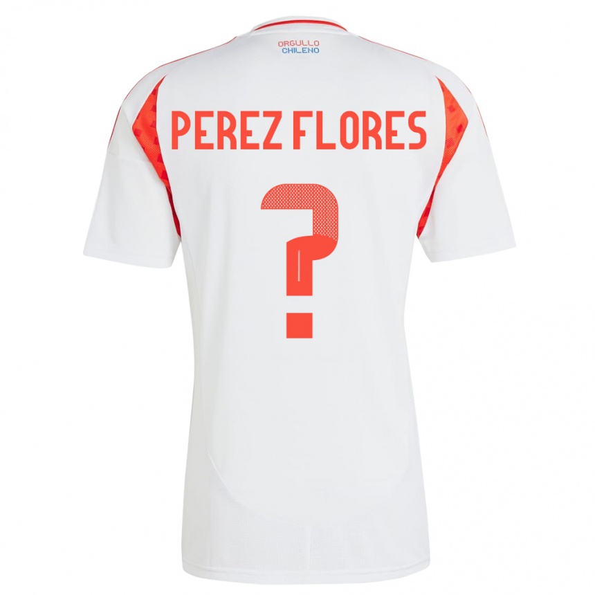 Kids Football Chile Benjamín Pérez Flores #0 White Away Jersey 24-26 T-Shirt Za