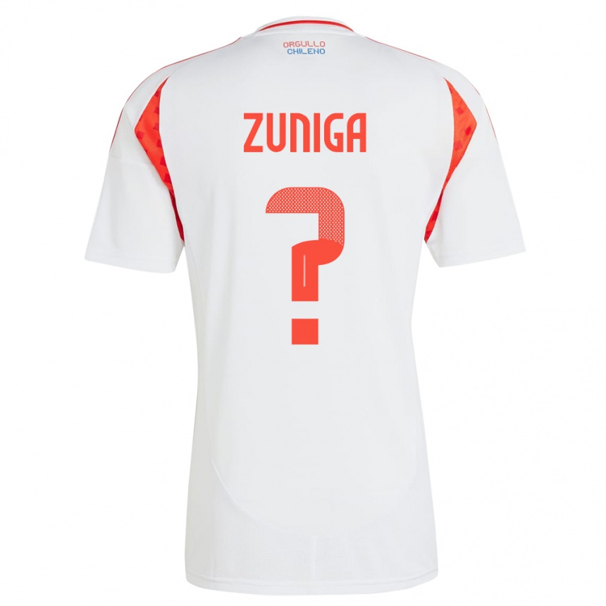 Kids Football Chile Máximo Zúñiga #0 White Away Jersey 24-26 T-Shirt Za