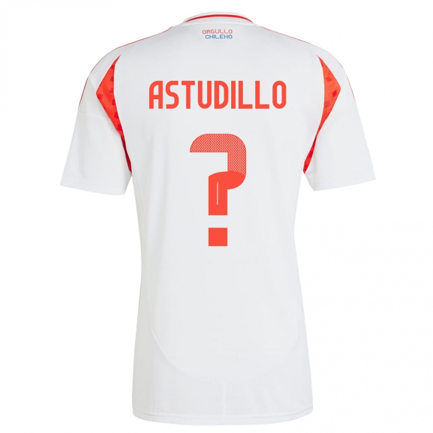 Kids Football Chile Jerall Astudillo #0 White Away Jersey 24-26 T-Shirt Za