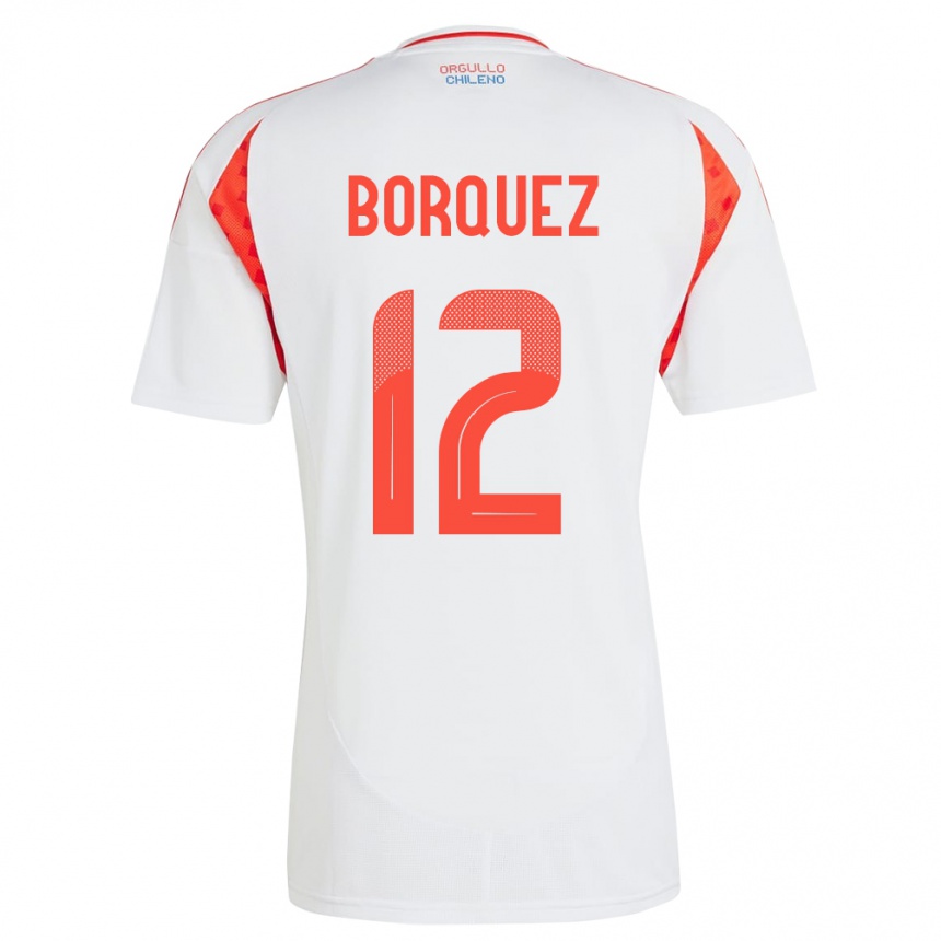 Kids Football Chile Gabriela Bórquez #12 White Away Jersey 24-26 T-Shirt Za