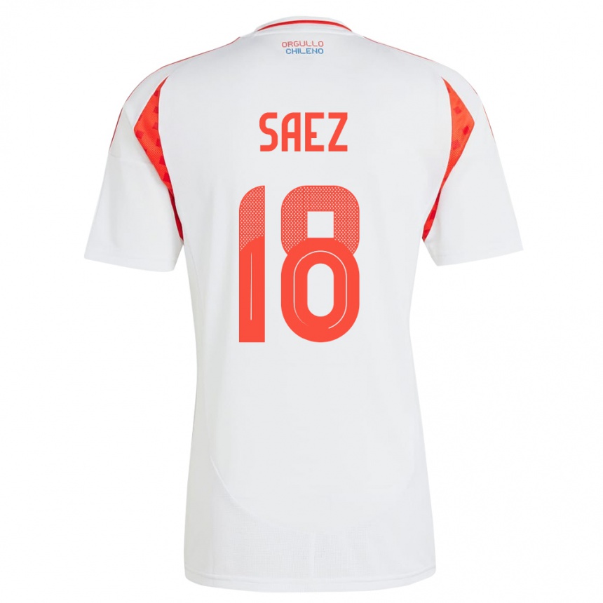 Kids Football Chile Camila Sáez #18 White Away Jersey 24-26 T-Shirt Za