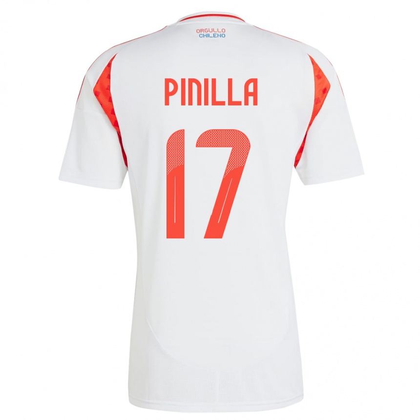 Kids Football Chile Fernanda Pinilla #17 White Away Jersey 24-26 T-Shirt Za