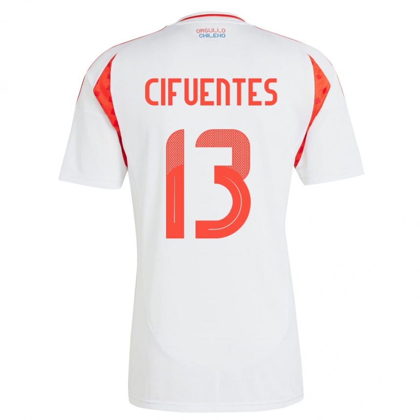 Kids Football Chile Anaís Cifuentes #13 White Away Jersey 24-26 T-Shirt Za