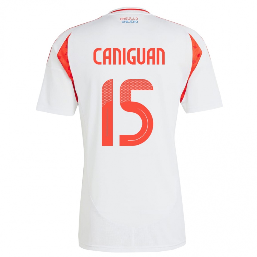 Kids Football Chile Franchesca Caniguán #15 White Away Jersey 24-26 T-Shirt Za