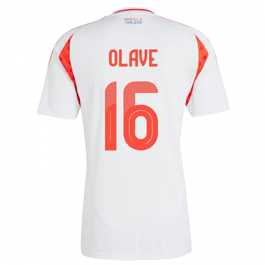 Kids Football Chile Isidora Olave #16 White Away Jersey 24-26 T-Shirt Za