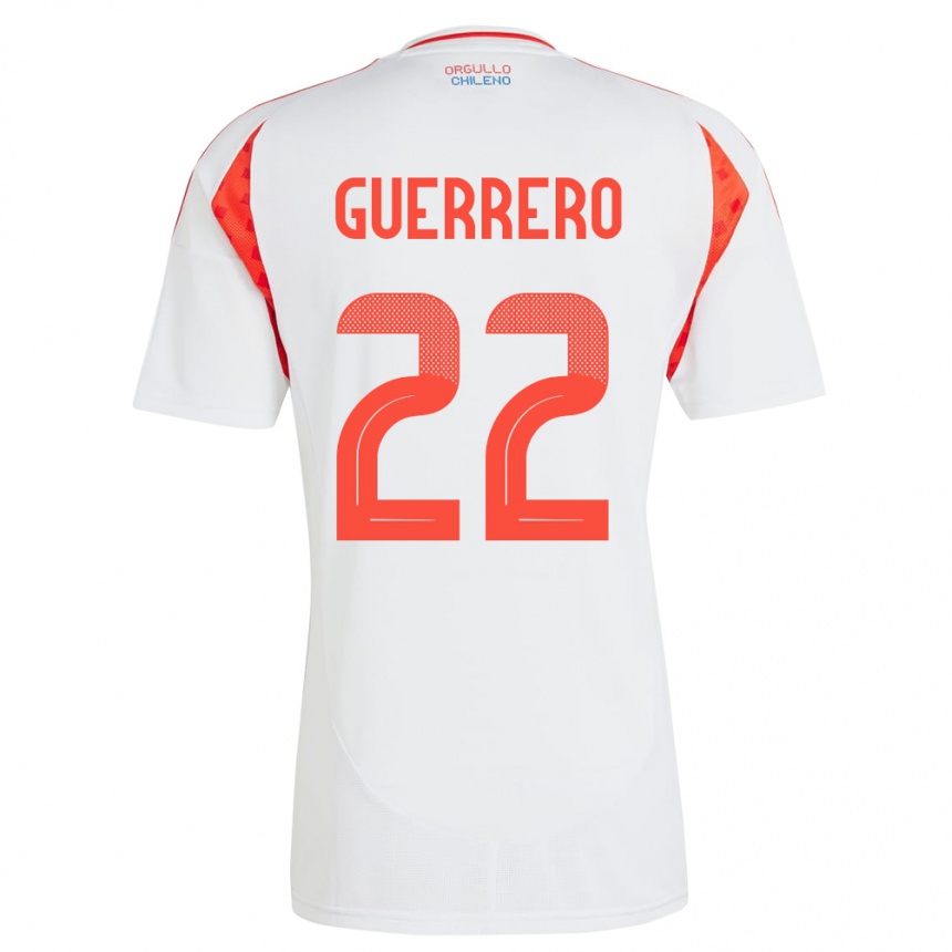 Kids Football Chile Kathalina Guerrero #22 White Away Jersey 24-26 T-Shirt Za