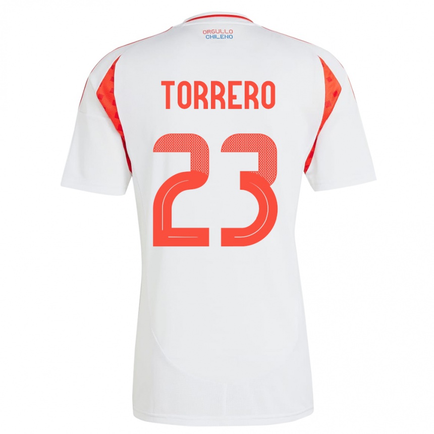 Kids Football Chile Ryann Torrero #23 White Away Jersey 24-26 T-Shirt Za