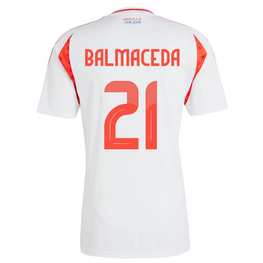 Kids Football Chile Rosario Balmaceda #21 White Away Jersey 24-26 T-Shirt Za