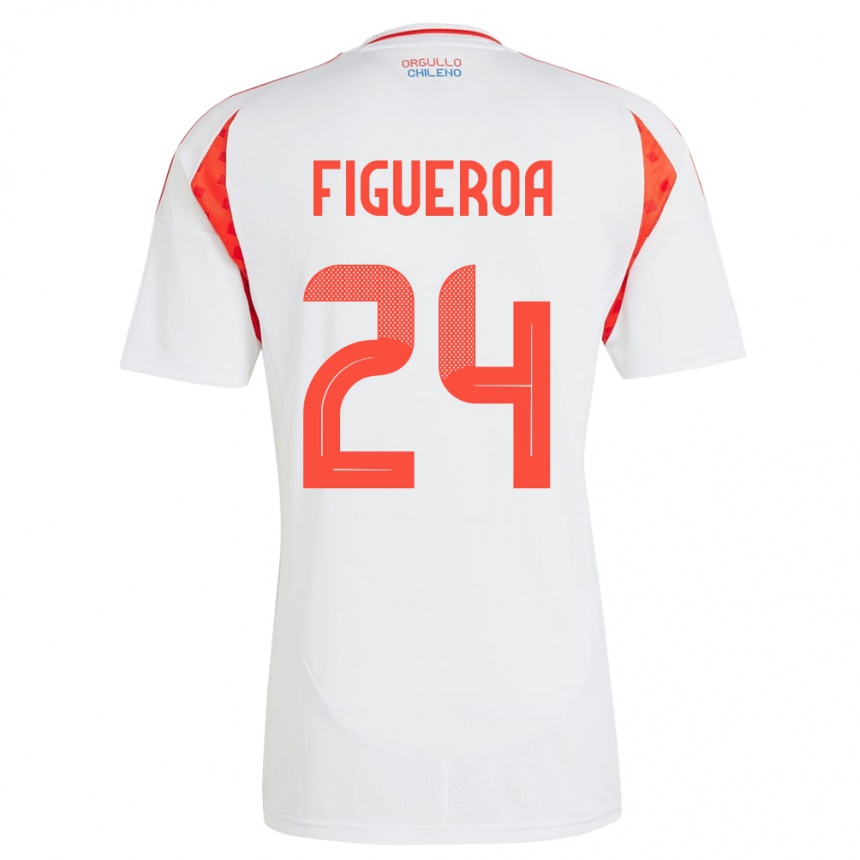 Kids Football Chile Ámbar Figueroa #24 White Away Jersey 24-26 T-Shirt Za