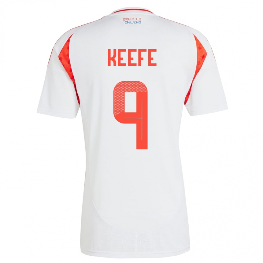 Kids Football Chile Sonya Keefe #9 White Away Jersey 24-26 T-Shirt Za