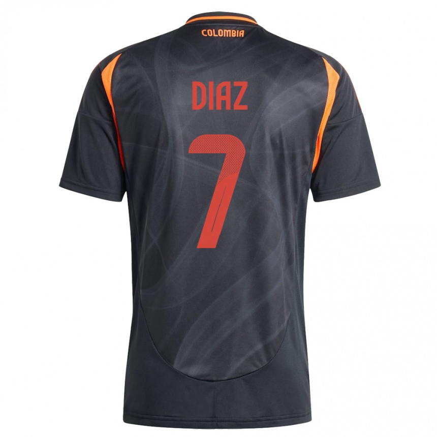 Kids Football Colombia Luis Díaz #7 Black Away Jersey 24-26 T-Shirt Za