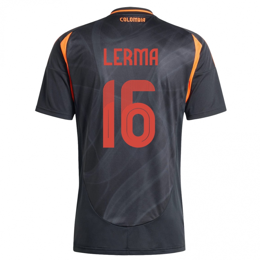 Kids Football Colombia Jefferson Lerma #16 Black Away Jersey 24-26 T-Shirt Za