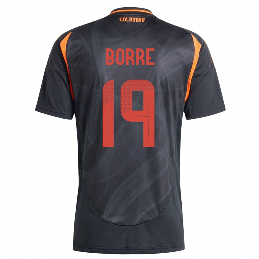 Kids Football Colombia Rafael Borré #19 Black Away Jersey 24-26 T-Shirt Za