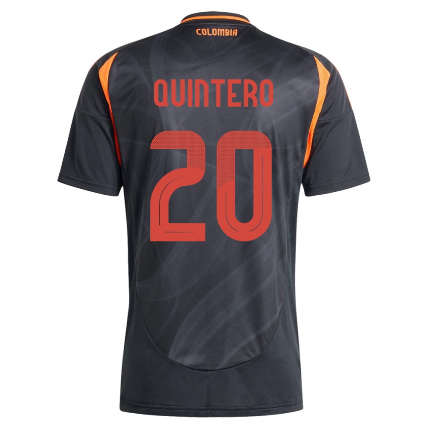 Kids Football Colombia Juan Fernando Quintero #20 Black Away Jersey 24-26 T-Shirt Za