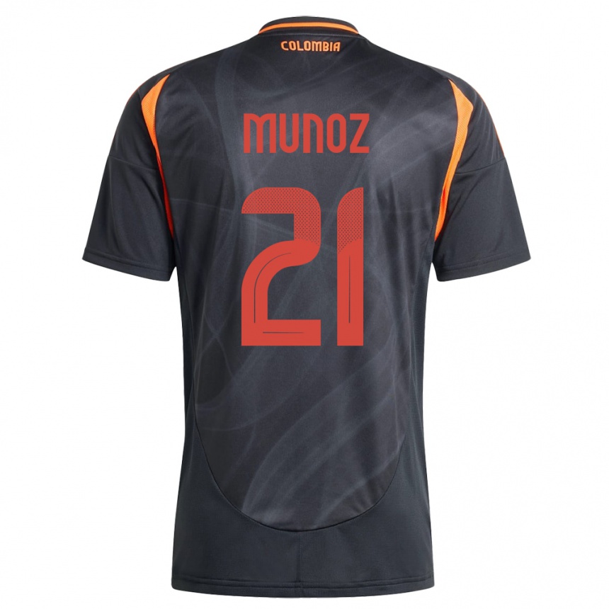 Kids Football Colombia Daniel Muñoz #21 Black Away Jersey 24-26 T-Shirt Za