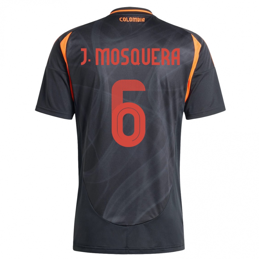 Kids Football Colombia Juan Mosquera #6 Black Away Jersey 24-26 T-Shirt Za