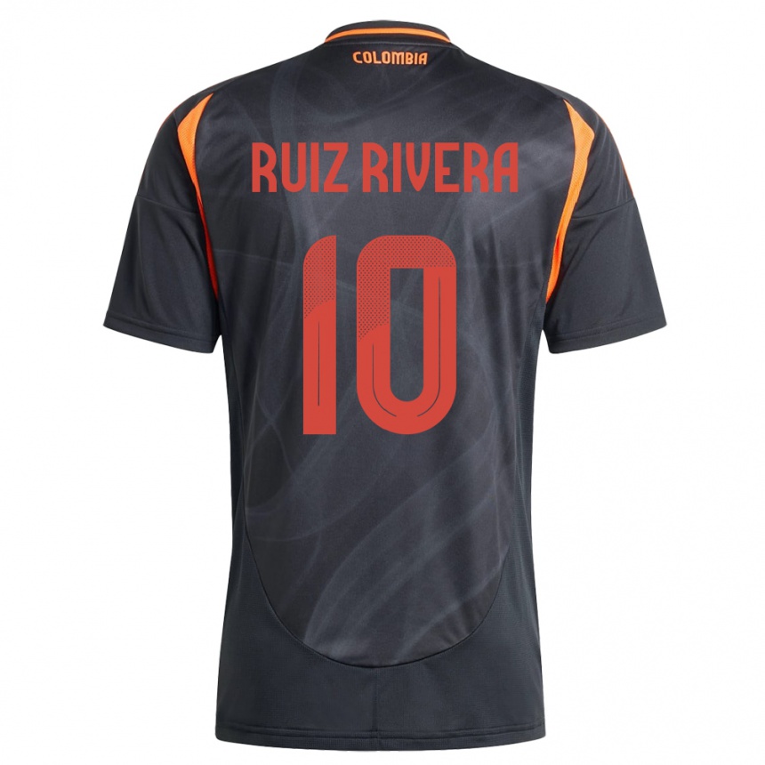 Kids Football Colombia Daniel Ruiz Rivera #10 Black Away Jersey 24-26 T-Shirt Za