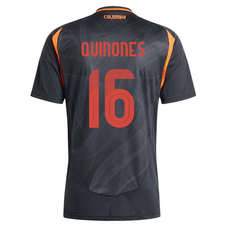 Kids Football Colombia Nelson Quiñónes #16 Black Away Jersey 24-26 T-Shirt Za