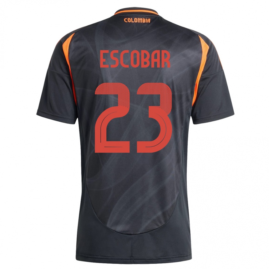 Kids Football Colombia Josen Escobar #23 Black Away Jersey 24-26 T-Shirt Za