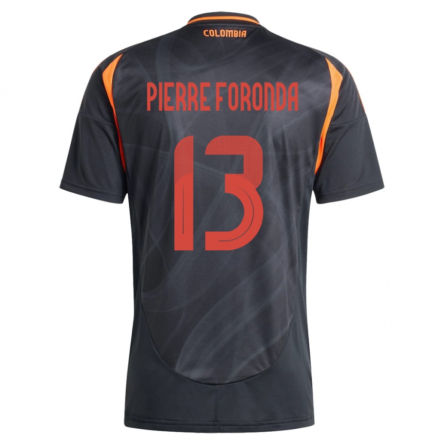 Kids Football Colombia Jean Pierre Foronda #13 Black Away Jersey 24-26 T-Shirt Za