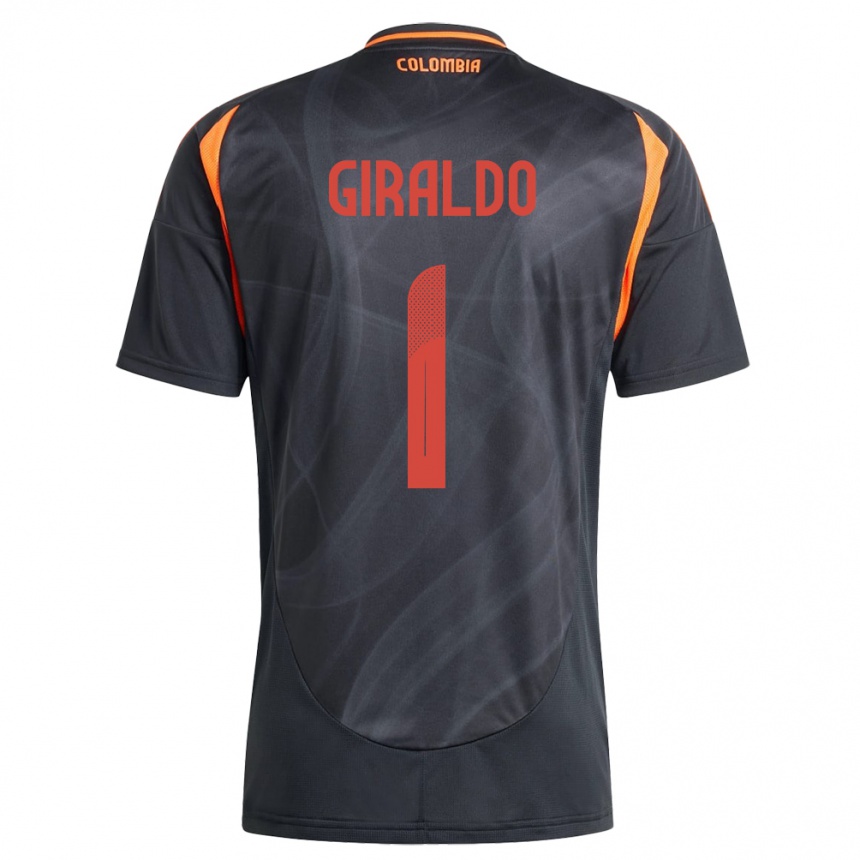 Kids Football Colombia Natalia Giraldo #1 Black Away Jersey 24-26 T-Shirt Za