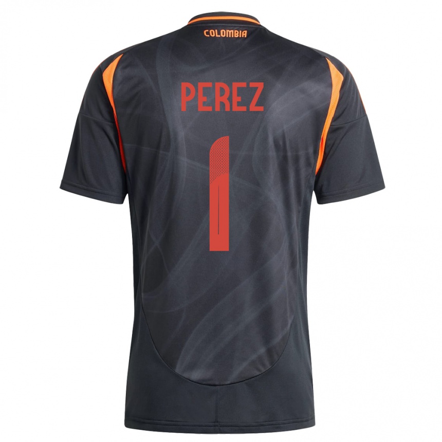 Kids Football Colombia Catalina Pérez #1 Black Away Jersey 24-26 T-Shirt Za