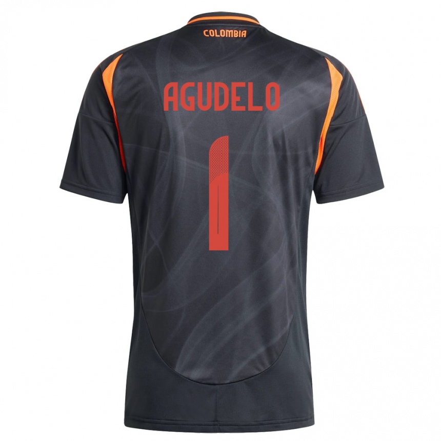 Kids Football Colombia Luisa Agudelo #1 Black Away Jersey 24-26 T-Shirt Za