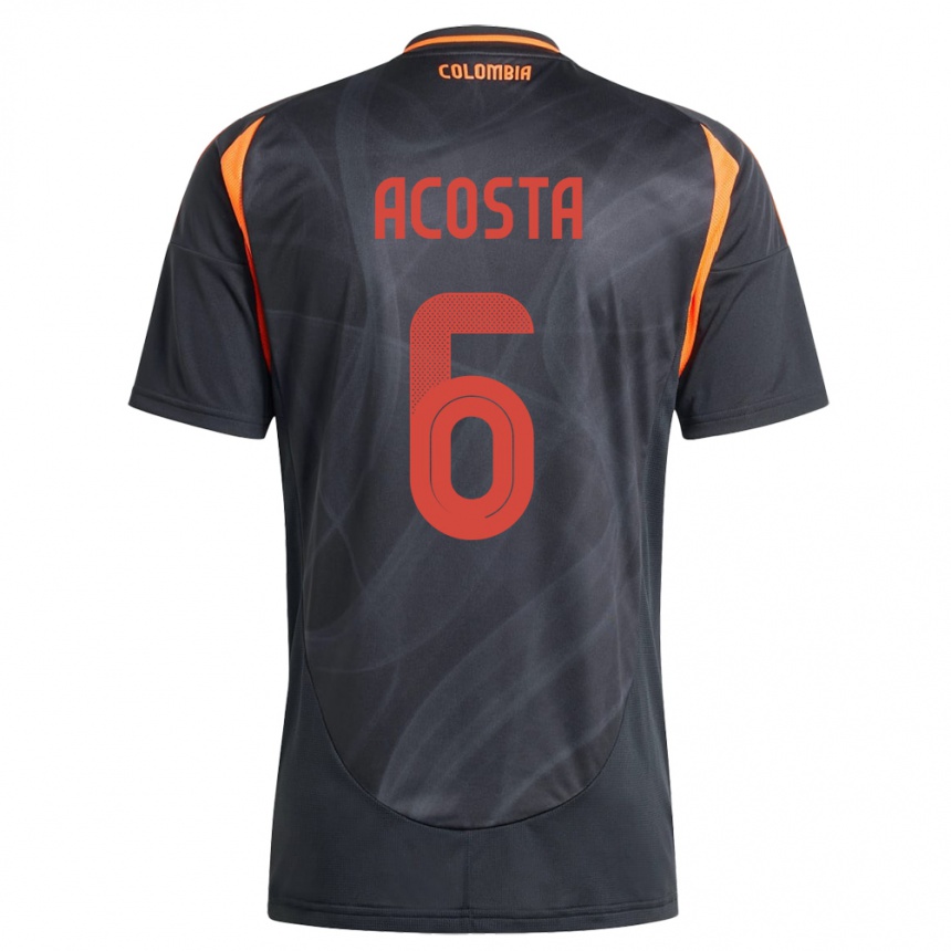 Kids Football Colombia Viviana Acosta #6 Black Away Jersey 24-26 T-Shirt Za