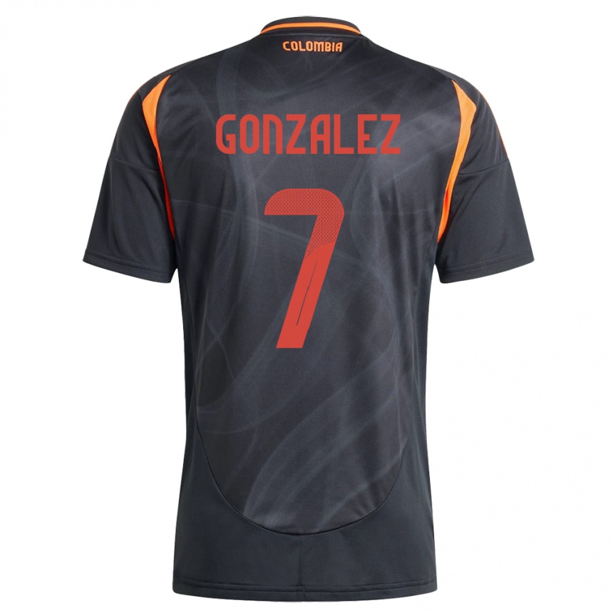 Kids Football Colombia Celis González #7 Black Away Jersey 24-26 T-Shirt Za