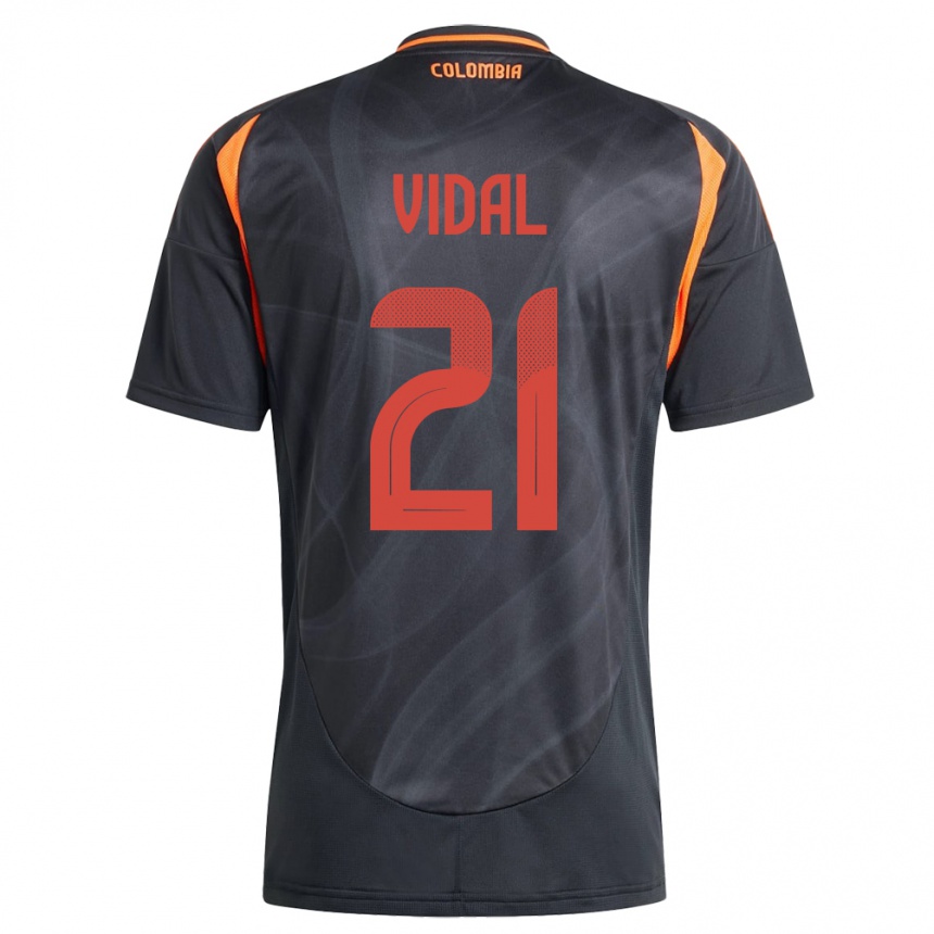 Kids Football Colombia Ingrid Vidal #21 Black Away Jersey 24-26 T-Shirt Za