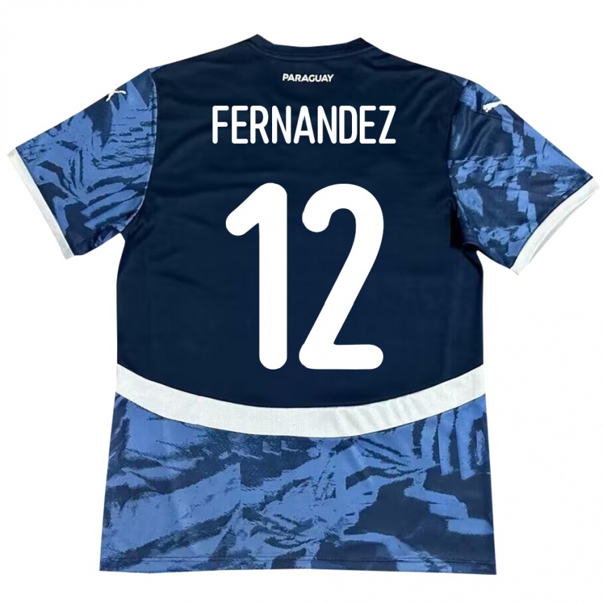 Kids Football Paraguay Gatito Fernández #12 Blue Away Jersey 24-26 T-Shirt Za