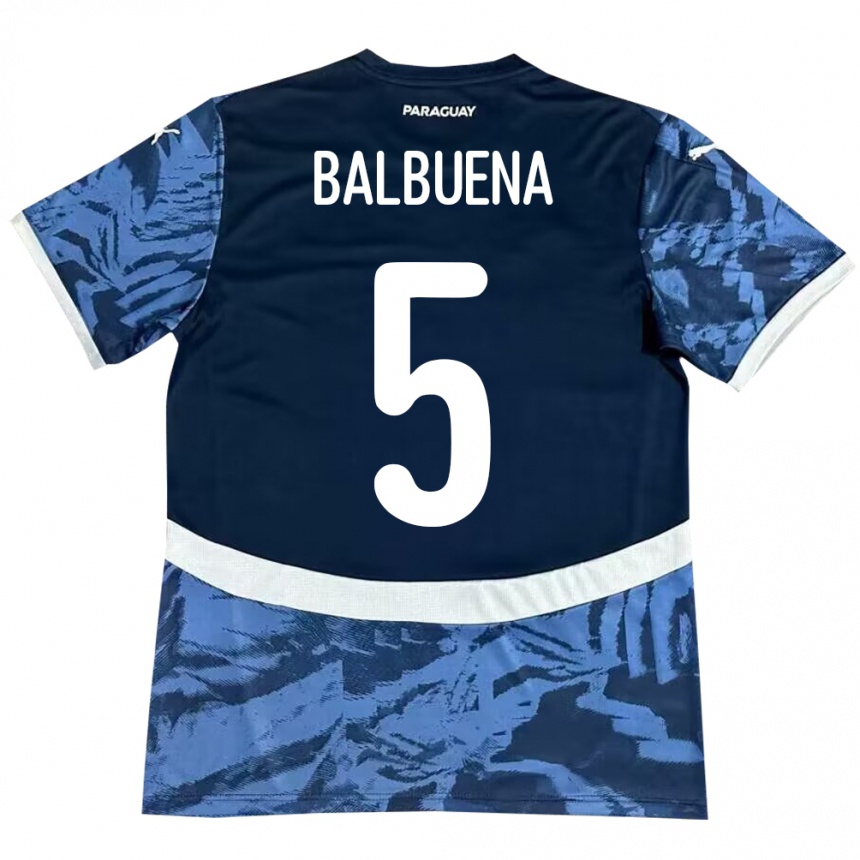 Kids Football Paraguay Fabián Balbuena #5 Blue Away Jersey 24-26 T-Shirt Za