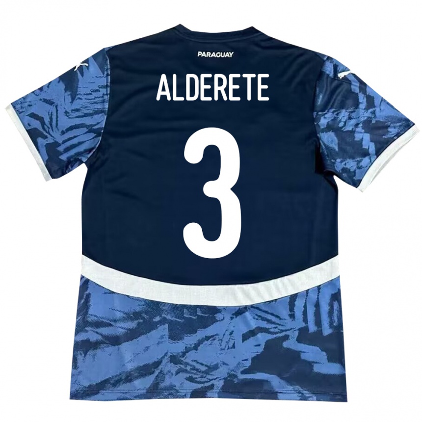 Kids Football Paraguay Omar Alderete #3 Blue Away Jersey 24-26 T-Shirt Za