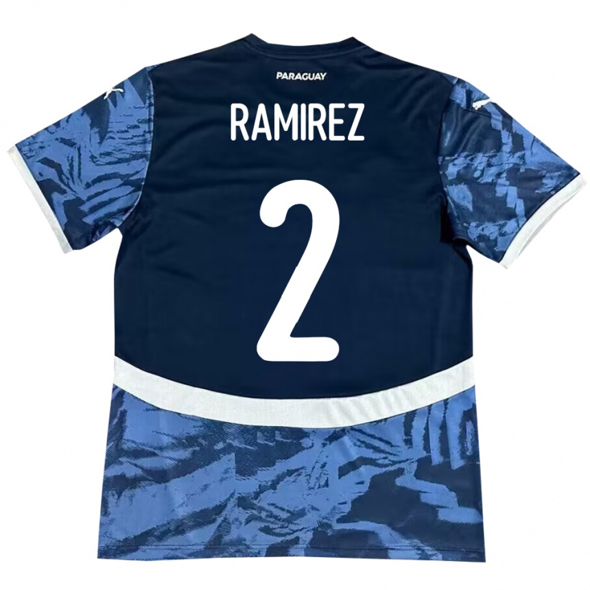 Kids Football Paraguay Iván Ramírez #2 Blue Away Jersey 24-26 T-Shirt Za