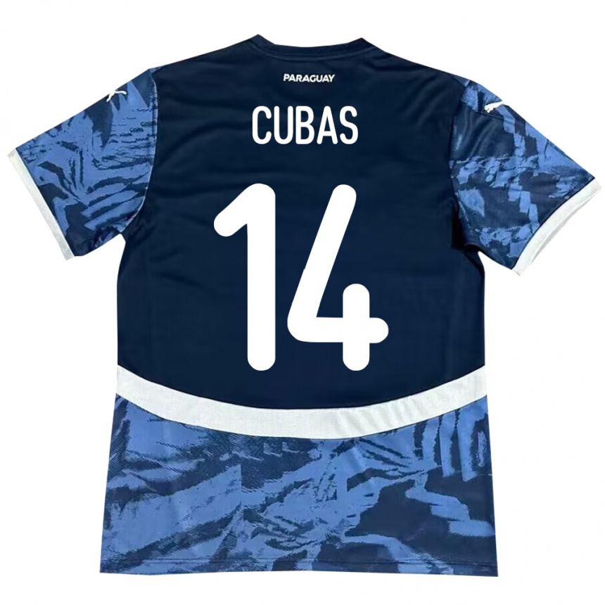 Kids Football Paraguay Andrés Cubas #14 Blue Away Jersey 24-26 T-Shirt Za