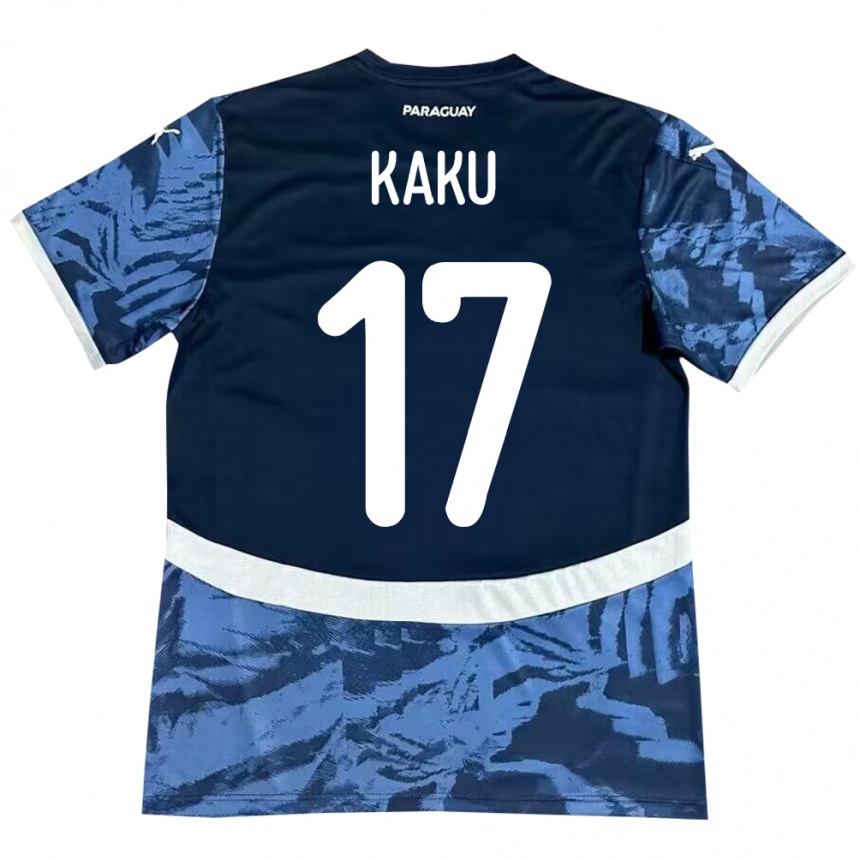 Kids Football Paraguay Kaku #17 Blue Away Jersey 24-26 T-Shirt Za