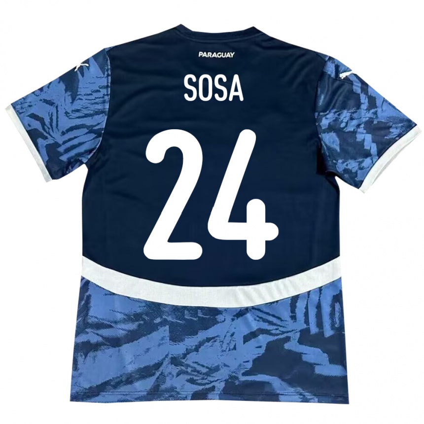 Kids Football Paraguay Ramón Sosa #24 Blue Away Jersey 24-26 T-Shirt Za