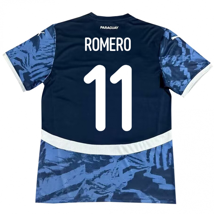 Kids Football Paraguay Ángel Romero #11 Blue Away Jersey 24-26 T-Shirt Za