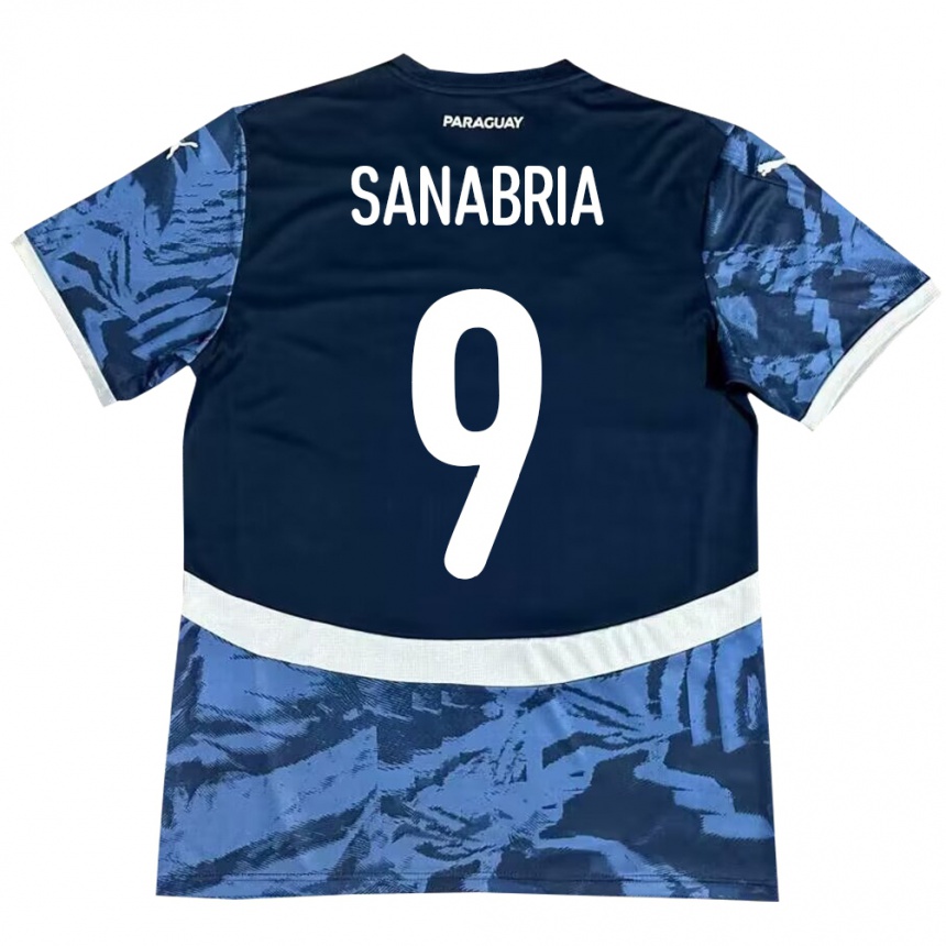 Kids Football Paraguay Antonio Sanabria #9 Blue Away Jersey 24-26 T-Shirt Za