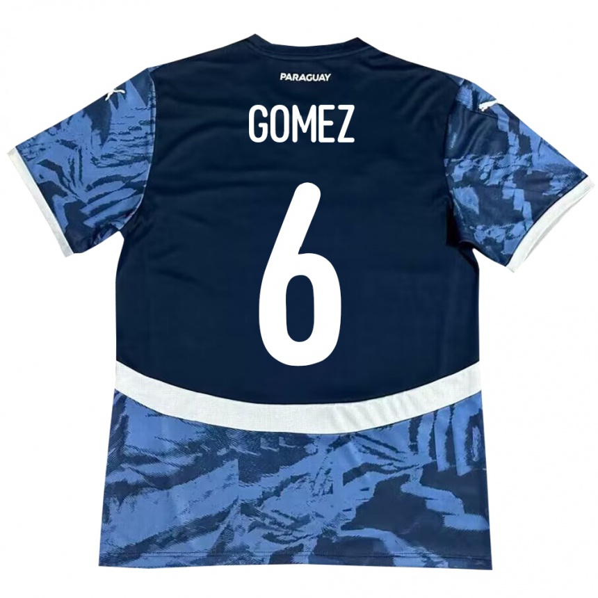 Kids Football Paraguay Marcos Gómez #6 Blue Away Jersey 24-26 T-Shirt Za