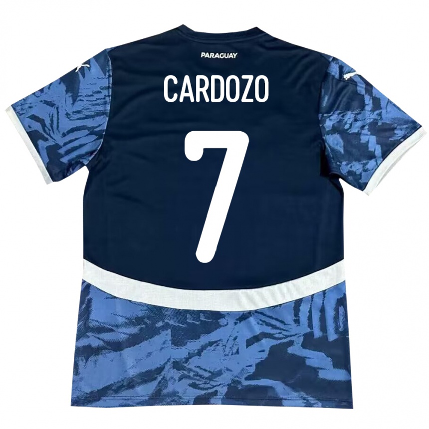 Kids Football Paraguay Fernando Cardozo #7 Blue Away Jersey 24-26 T-Shirt Za