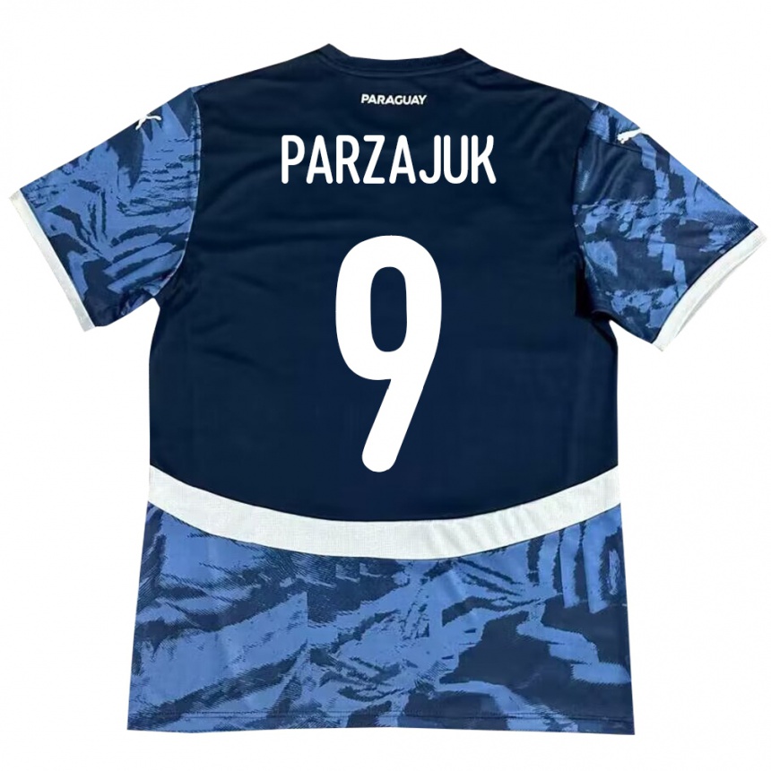 Kids Football Paraguay Kevin Parzajuk #9 Blue Away Jersey 24-26 T-Shirt Za