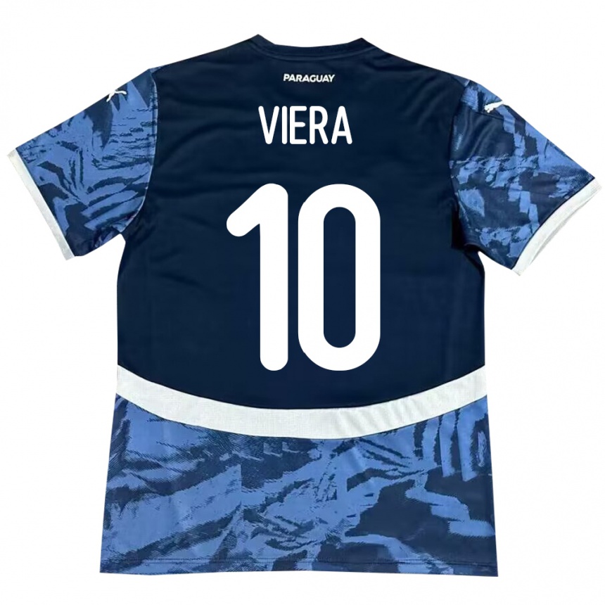 Kids Football Paraguay Wílder Viera #10 Blue Away Jersey 24-26 T-Shirt Za